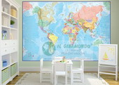 020-Planisfero a colori vivaci 230x160  cm in 4 fogli